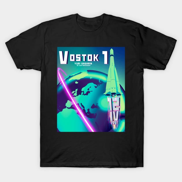 Vostok 1 60th Anniversary Globe T-Shirt by ScienceNStuffStudio